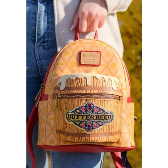 Loungefly Harry Potter Butterbeer Beer Barrel Mini Backpack NWT 3D Wizarding main image 8